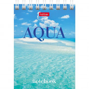 Блокнот А7 мягкая обложка на гребне 60 листов (Hatber) AQUA клетка ассорти арт.60Б7В1гр
