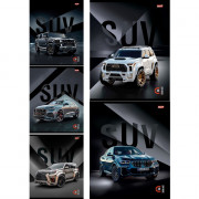 Тетрадь А5 клетка 48 листов скоба Profit Блестящие авто мелованная обложка ассорти арт.Т48-9138