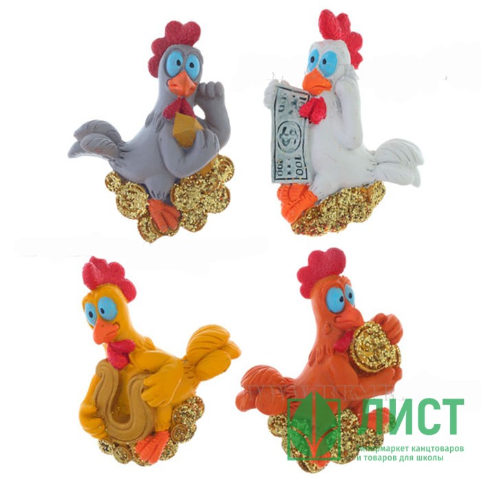 Магнит символ года петушок 2,2см асс. Арт.238866