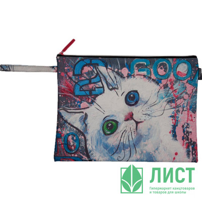 Папка школьная для тетрадей А4 на молнии кожзам (deVENTE) White Cat арт.8053258 Папка школьная для тетрадей А4 на молнии кожзам (deVENTE) White Cat арт.8053258