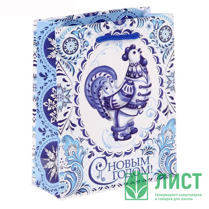 Пакет подарочный 11*14см бумаж. Гжель арт.1299830