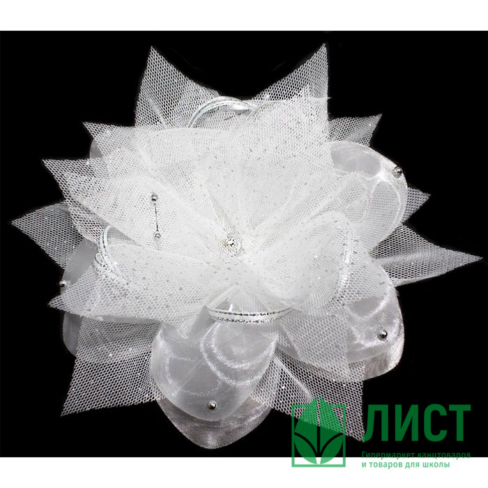 Бант для волос белый Arco Carino 15см арт.109-1 (Ст.10)