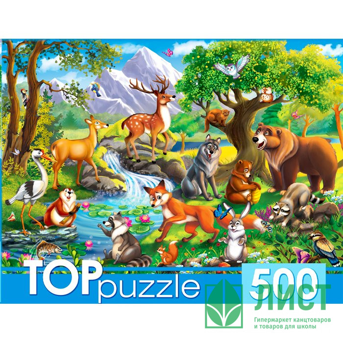 Пазл 500 элементов TOPpuzzle Лесные животные (РК) арт ХТП500-4129