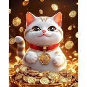 Алмазная мозаика 30х40см (Феникс) Манеки Неко без подрамника полное заполнение арт.71384