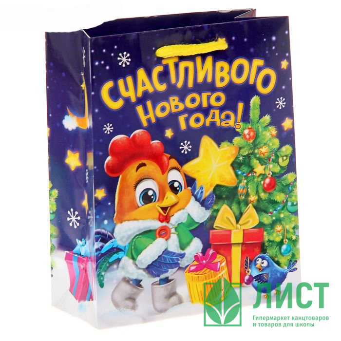 Пакет подарочный 11*14см бумаж. Новогодний петушок арт.1299838
