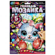 Игра Мозаика гелевая Котик в тюльпанах (MultiArt) 17x23см арт.GEL-122302