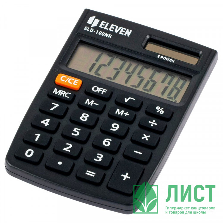 Калькулятор карманный 08разрядов 2 памяти ELEVEN 88*58*11 (SLD-100NR/LС-100NR)