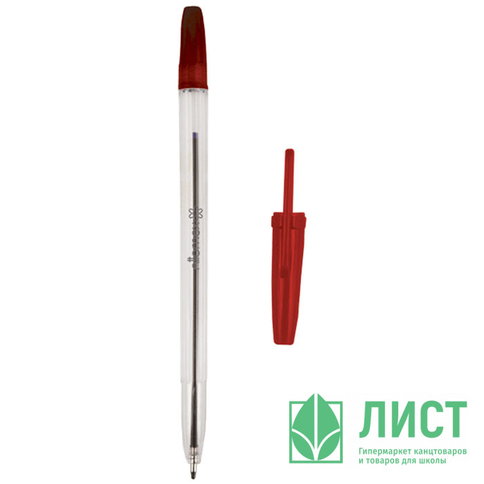 Ручка шариковая  прозрачный корпус  (Attomex) красная 0,7мм арт.5073322