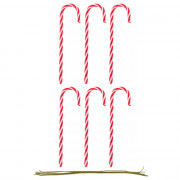 Украшение декор.подвеска "Посох Санты" 15см 06шт/наб. цв.белый/красный арт.94663