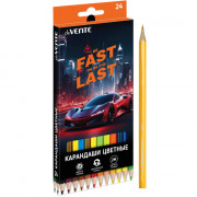 Карандаши цветные (deVENTE) Fast Or Last 24 цвета 2М 2,8 мм шестигранные арт.5024537