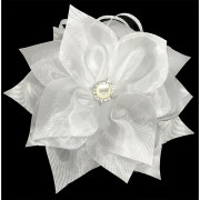 Бант для волос белый Arco Carino 10см арт.137