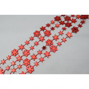 Украшение декоративное "Бусы" 200см снежинки цв.красный арт.556-236