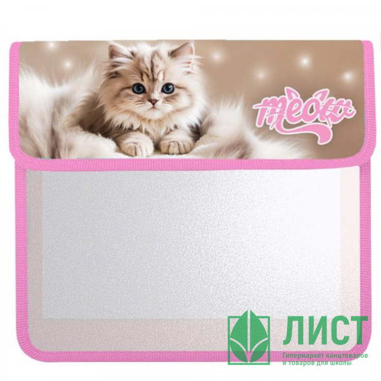 Папка школьная для тетрадей А5 на липучке 2 отделения (ОНИКС) Пушистое счастье арт ПТ-95