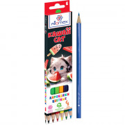 Карандаши цветные (Attomex) Kawaii Cat 6 цветов М, 2,65мм шестигранные арт.5021540