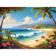 Алмазная мозаика 30х40см РК Райский остров без подрамника полное заполнение арт.НД-6414