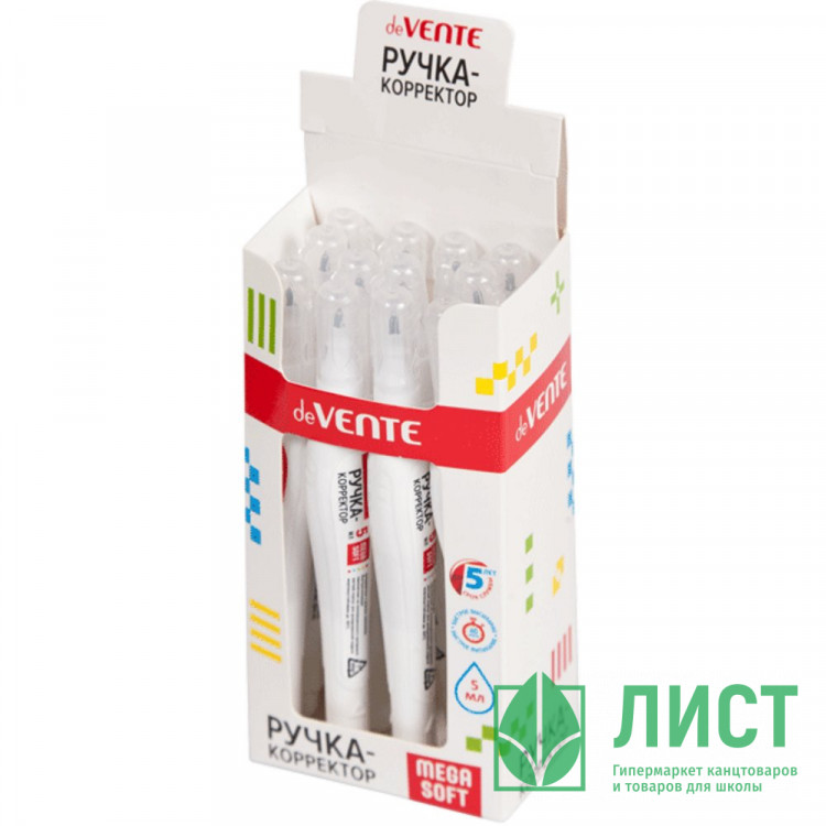 Корректирующая ручка 05мл deVENTE Мягкость (Mega Soft) металический наконечник арт.4061112 (Ст.12/360)