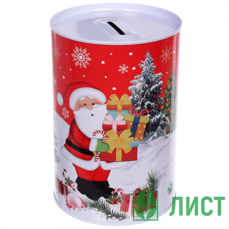 Банка-копилка жестяная "Настроение праздника" 10*15см арт.205-656