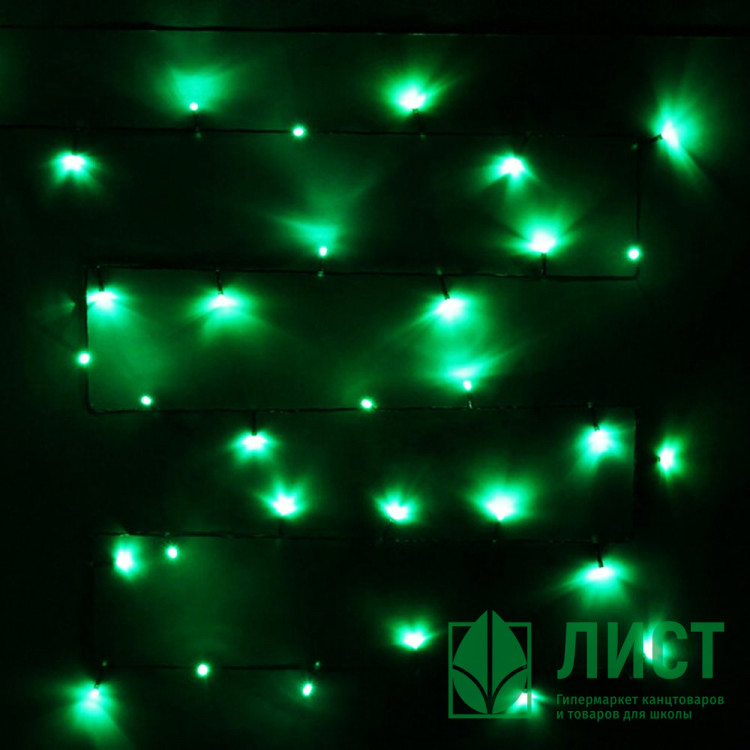 Гирлянда электрическая для дома точечная 3,5м 36LED цвет зеленый (зеленый провод) 8режимов арт.130-366