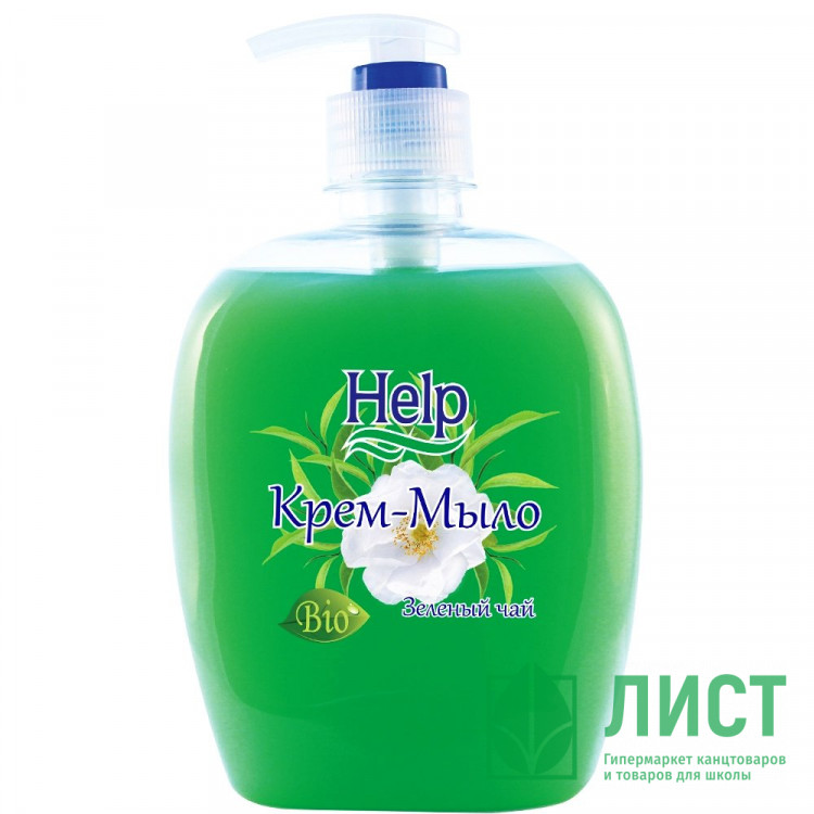Туалетное мыло-крем 300мл HELP  Зеленый чай