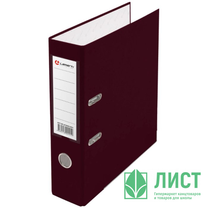 Папка-регистратор 80мм ПВХ с 1 сторонней обтяжкой, металлический уголок, бордовая, собранная