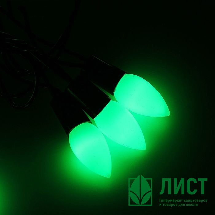 Гирлянда эл. Уличная фигурная 05м 40л. Led свечка матовая цв.Зеленый (т.Провод) 8реж. Арт.1080084