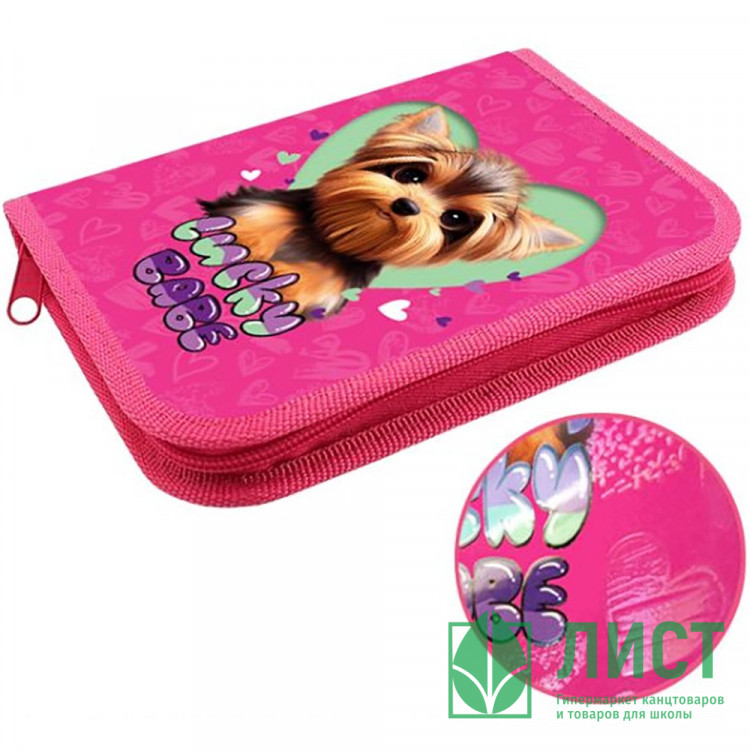Пенал 1 отделение с откидной планкой (ОНИКС) ПКК 07-19 Lucky dog 190х130мм ламиннированный картон