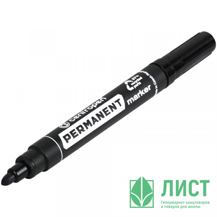 Маркер перманентный CENTROPEN круглый 2,5мм черный арт.8566/Ч