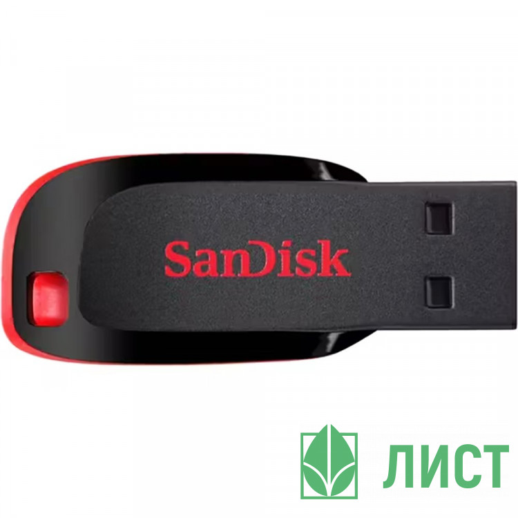 Флеш диск 128GB USB 2.0 SanDisk CZ50 Cruzer Blade, черный/красный