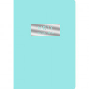 Блокнот А5 мягкая обложка скоба 48л. (Listof) Misty Turquoise soft-touch ламинация тиснение фольгой арт.ТКФ489249