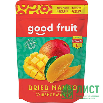 Манго &quot;GOOD FRUIT&quot; 100г сушеное арт.РСС114 Манго "GOOD FRUIT" 100г сушеное арт.РСС114