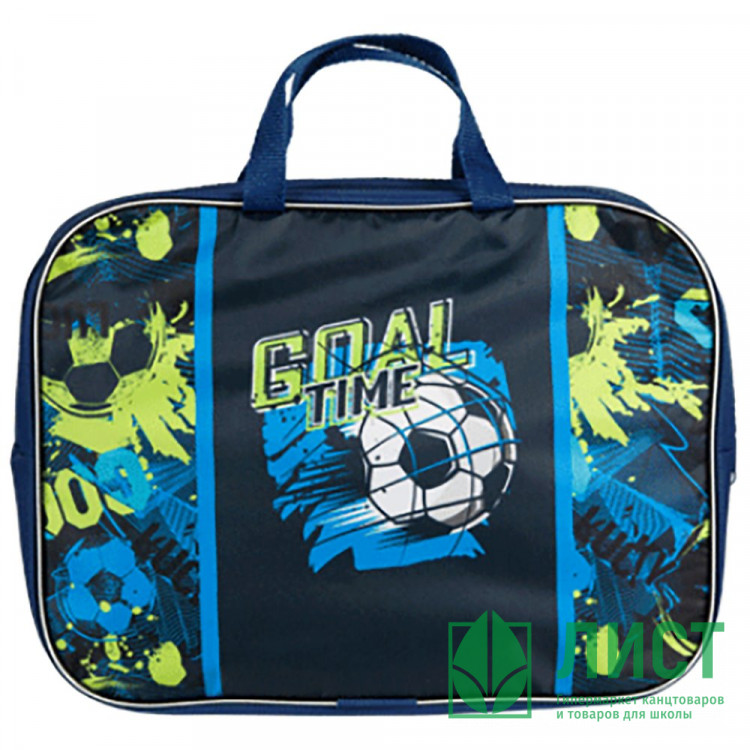 Папка А4 текстиль на молнии ручка-тесьма Attomex Время забитого гола (Goal Time) с расширением арт.3075306