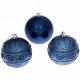 Набор шаров 08см 03шт/наб. "Микс фактур" цв.сапфир арт.201-0849