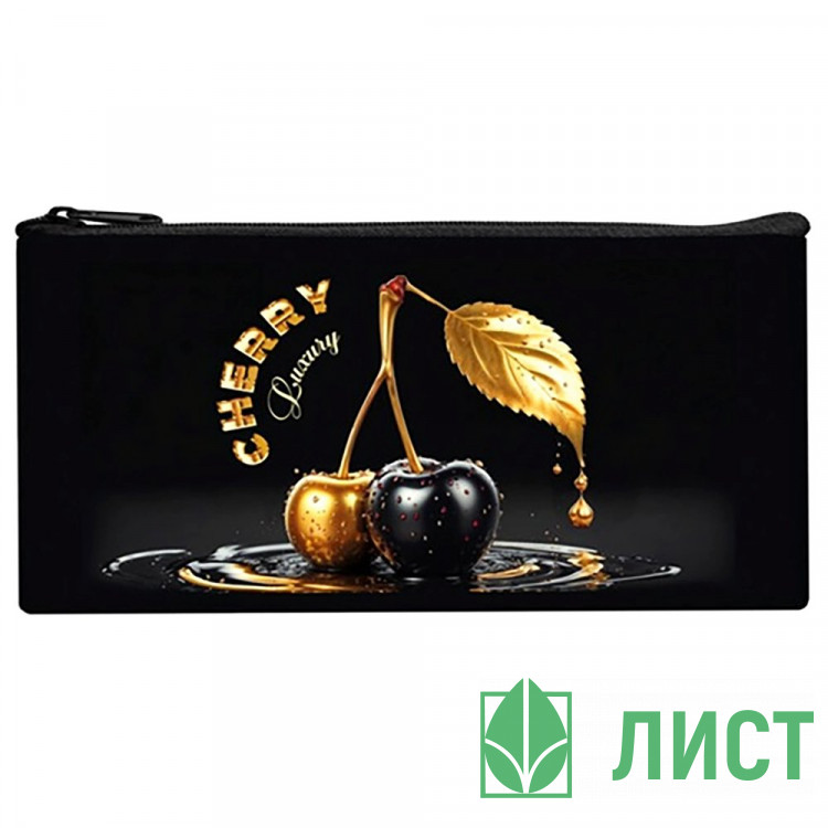 Пенал-косметичка 1 отделение плоский Оникс ПМП 01-20 Вишня (Cherry) 205х108мм мягкий арт.87017