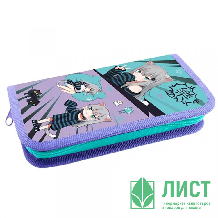 Пенал 1 отделение Оникс ПКК 02-5 Аниме Мими 190х90мм ламинированный картон