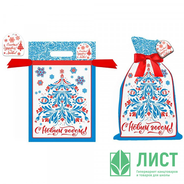 Мешок д/подарков "Новогодняя елка" 20*30см арт.89562