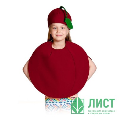 Костюм для девочки Вишенка (накидка,шапка) р.34/128 ткань арт.5205 Костюм для девочки Вишенка (накидка,шапка) р.34/128 ткань арт.5205