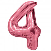 Шар фольгированный 102см Фигура Цифра 4 Rose Gold арт.6073343