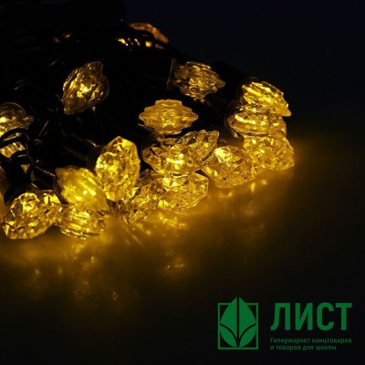 Гирлянда эл. Уличная фигурная 05м 40л. Led грани цв.Желтый(т.Провод) арт.1080076 Гирлянда эл. Уличная фигурная 05м 40л. Led грани цв.Желтый(т.Провод) арт.1080076