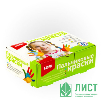 Краски пальчиковые 06 цветов по 20мл/баночки (Lori) арт.Пкр-001 Краски пальчиковые 06 цветов по 20мл/баночки (Lori) арт.Пкр-001