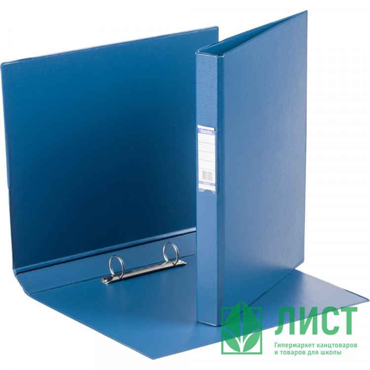 Папка на 2-х кольцах А4 35мм D-25мм картон-ПВХ синяя BANTEX 1300-01