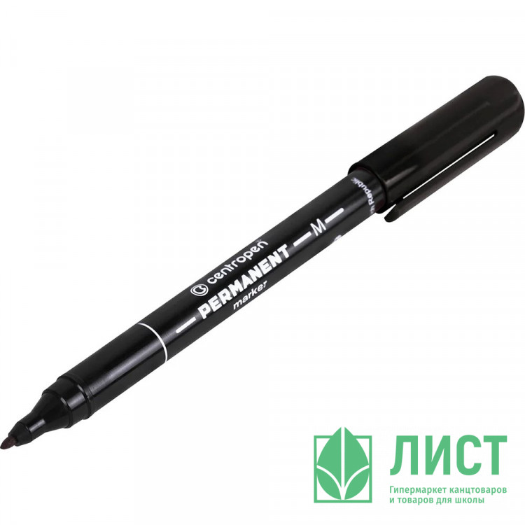 Маркер перманентный CENTROPEN круглый 1мм черный арт.2846/1Ч
