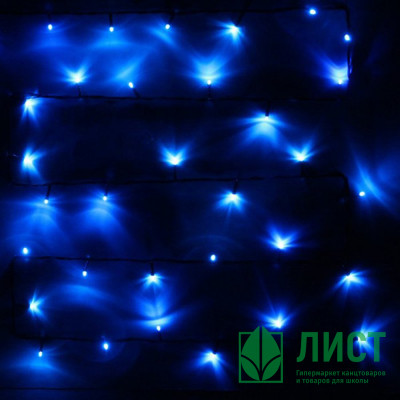Гирлянда электрическая для дома точечная 9,5м 100LED цвет синий (зеленый провод) 8режимов арт.129-027 Гирлянда электрическая для дома точечная 9,5м 100LED цвет синий (зеленый провод) 8режимов арт.129-027