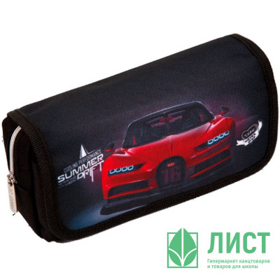 Пенал-косметичка 2 отделения с верхней створкой на липучке (deVente) Turbo   арт.7025297 Пенал-косметичка 2 отделения с верхней створкой на липучке (deVente) Turbo   арт.7025297