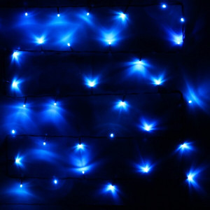Гирлянда электрическая для дома точечная 13м 152LED цвет синий (зеленый провод) 8режимов (можно соединять) арт.120-068
