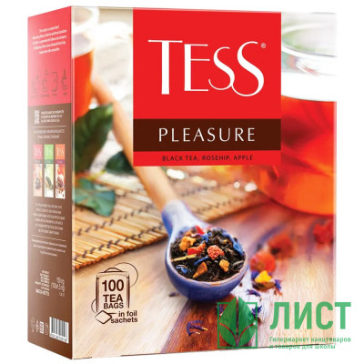 Чай Tess 100пак. &quot;Pleasure&quot; черный с шиповником и яблоком (Ст.9) Чай Tess 100пак. "Pleasure" черный с шиповником и яблоком (Ст.9)