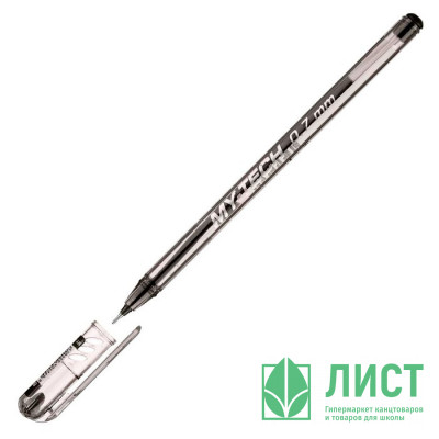 Ручка шариковая прозрачный корус (Pensan) MY-TECH черная/масло/игла 0,7мм арт.2240/25BLACK (Ст.25) Ручка шариковая прозрачный корус (Pensan) MY-TECH черная/масло/игла 0,7мм арт.2240/25BLACK (Ст.25)