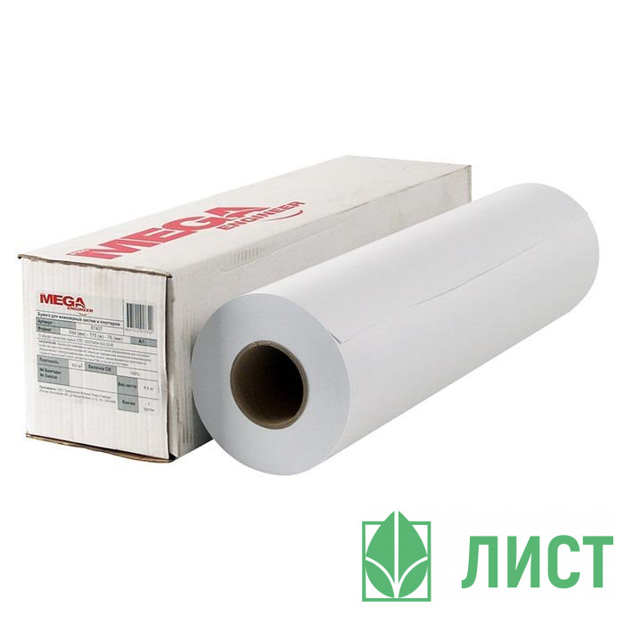 Бумага широкоформатная ProMEGA engineer 80г/кв.м 594мм*175м 76мм (А1) белизна 146%