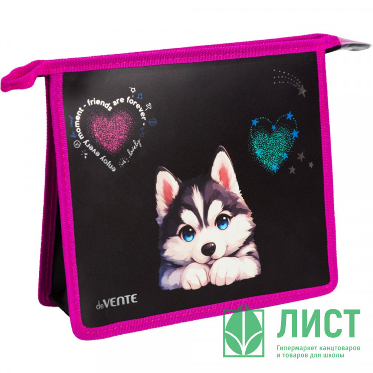 Папка школьная для тетрадей А5 на молнии (deVENTE) Cute Husky арт.8056555