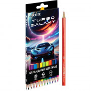 Карандаши цветные deVENTE Турбо-Галактика (Turbo Galaxy) 12 цветов 2М 2,8 мм шестигранные арт.5022620
