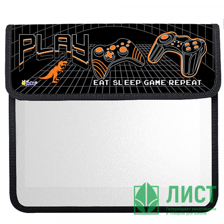 Папка школьная для тетрадей А5 на липучке Оникс Джойстики оранжевые арт ПТ-45